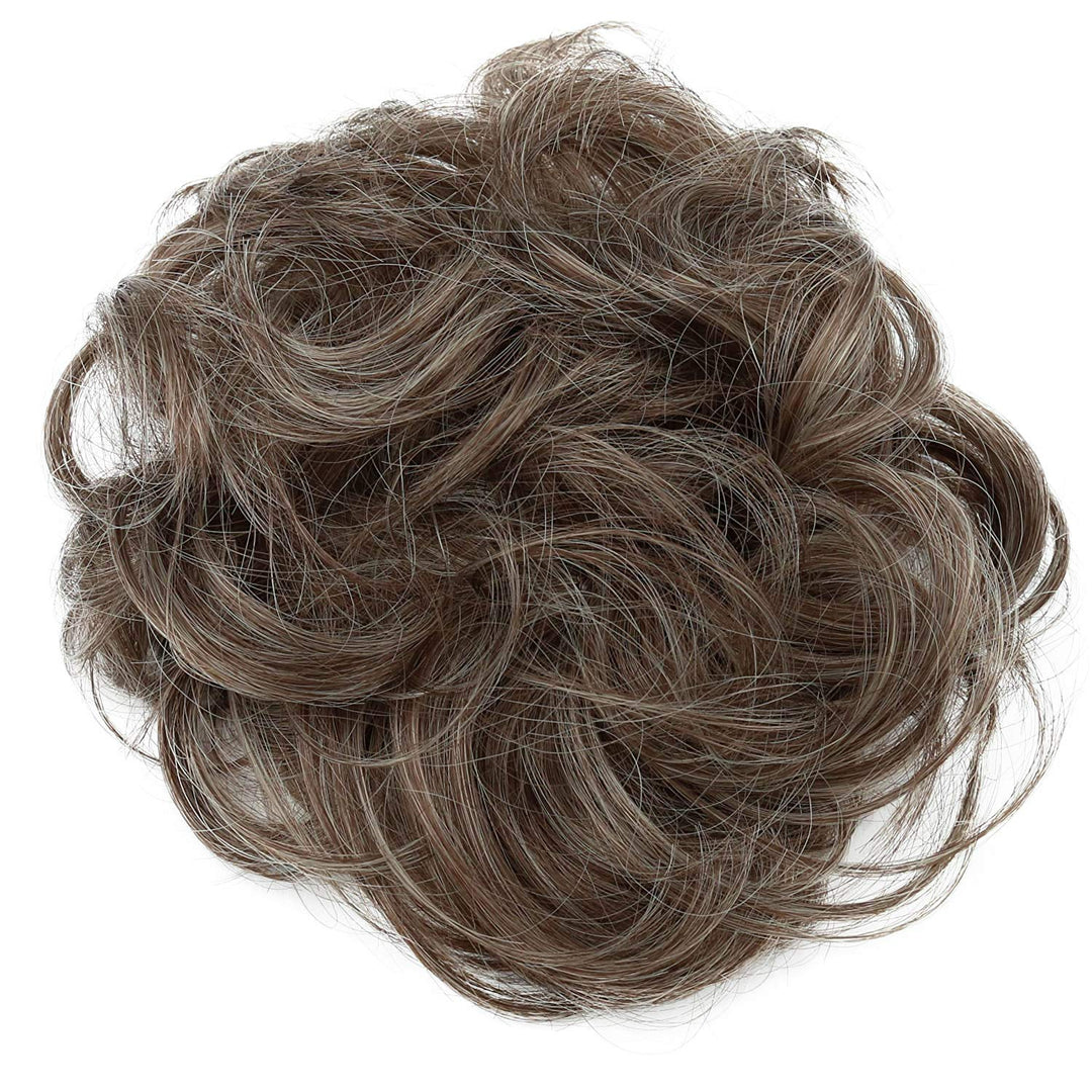 PRETTYSHOP Scrunchy Scrunchie Bun Updo Hairpiece Hair Ribbon Ponytail Extensions Curly Diverse Colors grey brown mix 101/30 AD