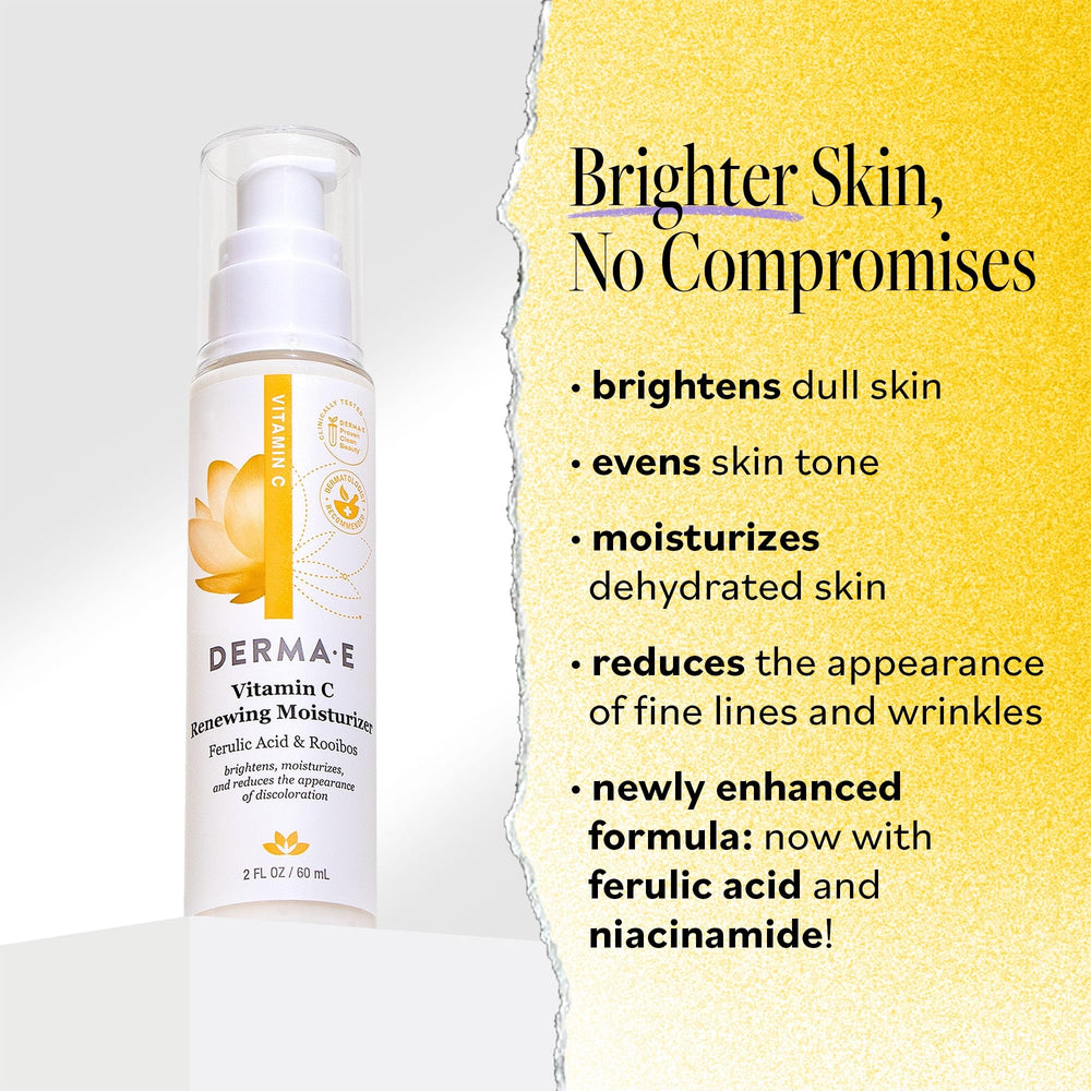 Vitamin C Renewing Moisturizer – Brightening and Hydrating Facial Skin Renewing Cream – Anti-Aging Facial Moisturizer and Day Cream, 2 oz
