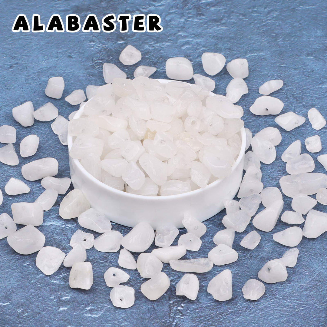 500 pcs Natural Chip Stone Beads, Colorful Crystal 5-8 mm Irregular Gemstones Healing Crystal Loose Rocks Bead Hole Drilled for Jewelry Making Bracelet