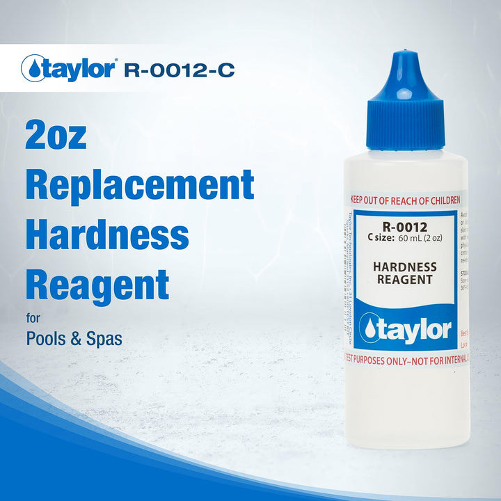 Taylor R-0012-C, Hardness Reagent, 2 Ounce, for Testing Calcium Hardness in Pool and Spas, Dropper Refill for Water Test Kits, Replace Annually | Made in The USA