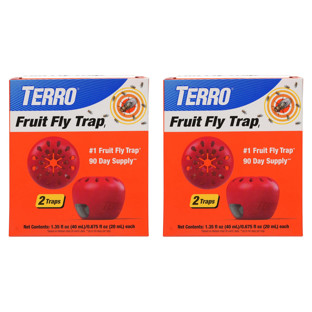 Fruit Fly Traps for Indoors (4 Pack) + 180 Days of Lure Supply