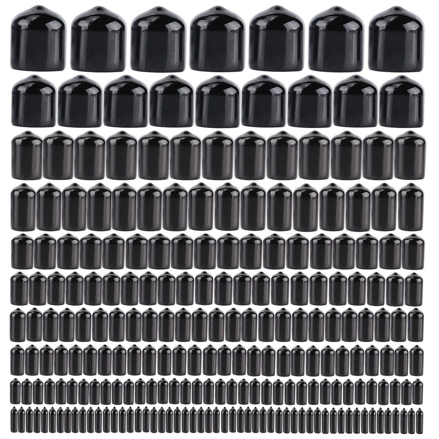166PCS Rubber end caps, Thread Bolt Conduit Vinyl Rubber Tips Protector caps, Screw Pipe Covers top somatic, Replacement Parts
