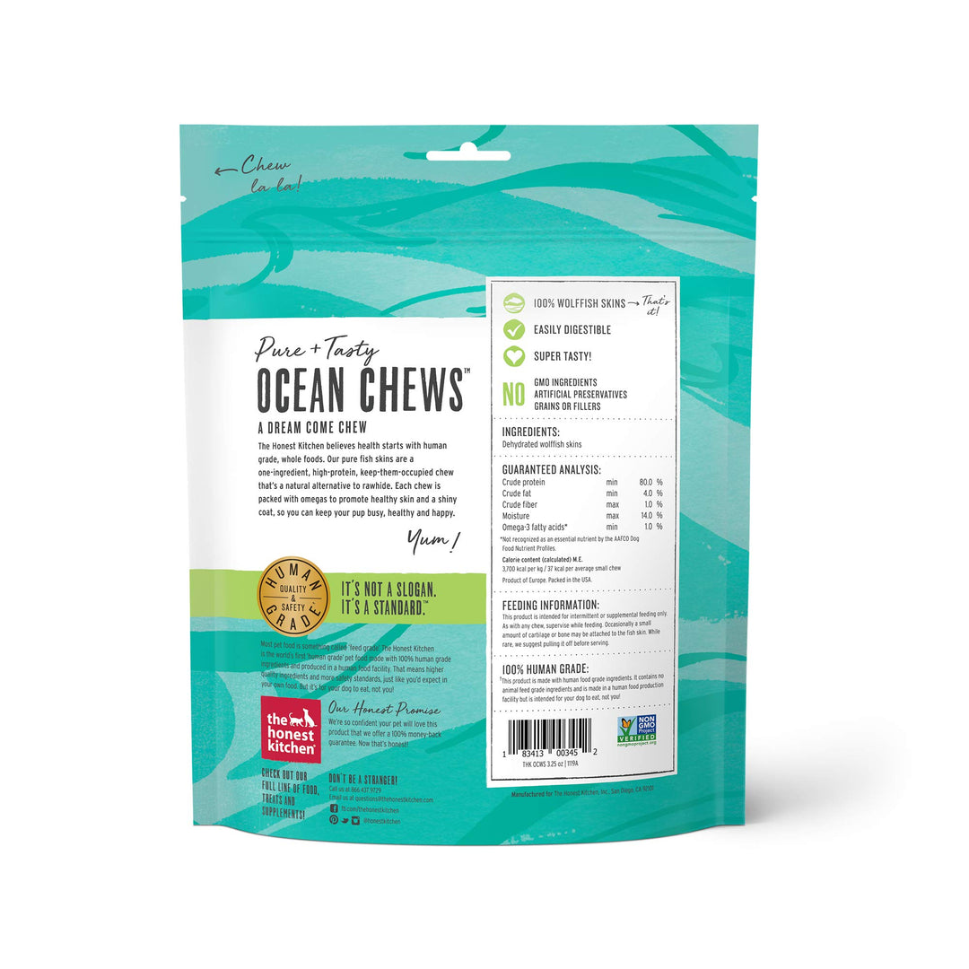 Ocean Chews™ Hearty Wolffish Skins Dog Treats, 3.25 oz (Beams™)