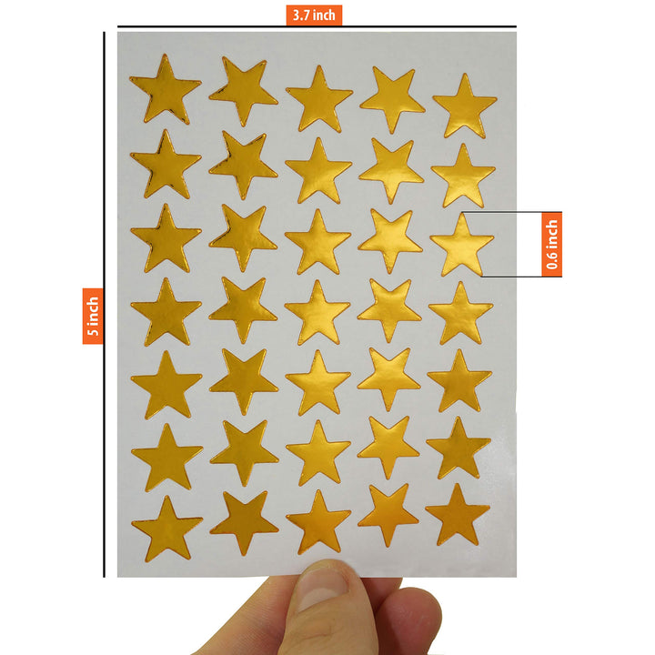 3500 Count Star Stickers for Paper Notebook, Journal Gold Silver Self-Adhesive Foil Star Labels 100 Sheets