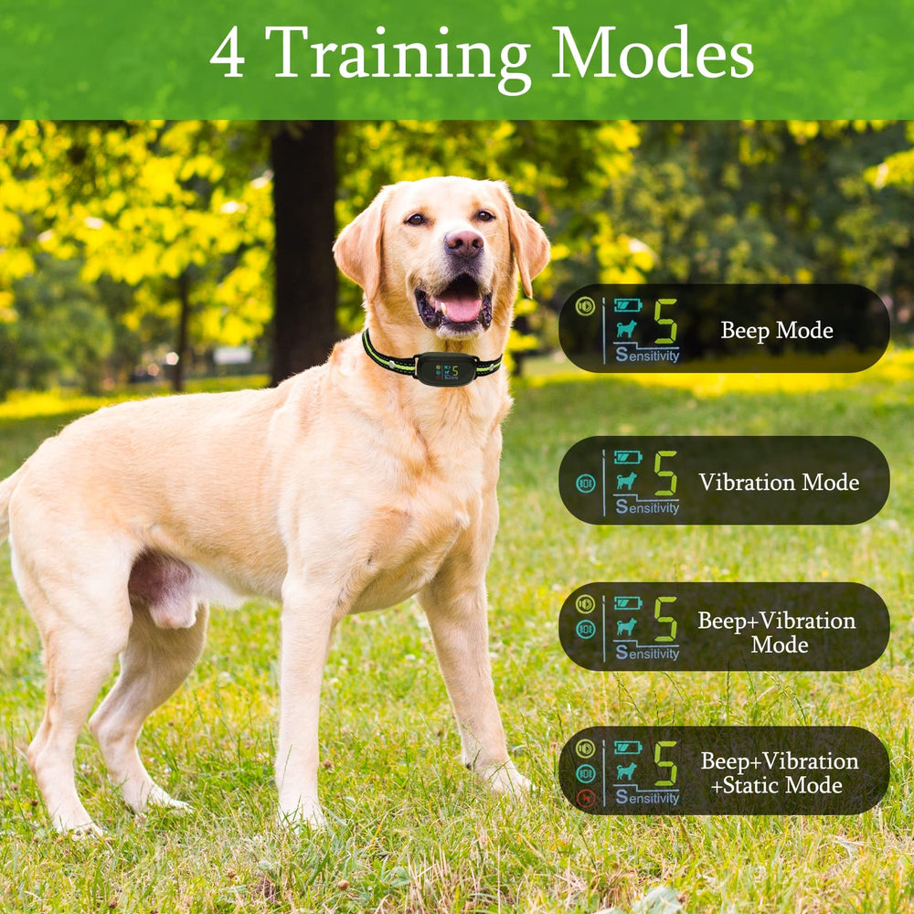 Rechargeable Dog Bark Collar: Anti Barking Collar with 5 Adjustable Sensitivity Smart Triggering No Bark Collars for Small Medium Large Dogs with Beep | Vibration | Shock
