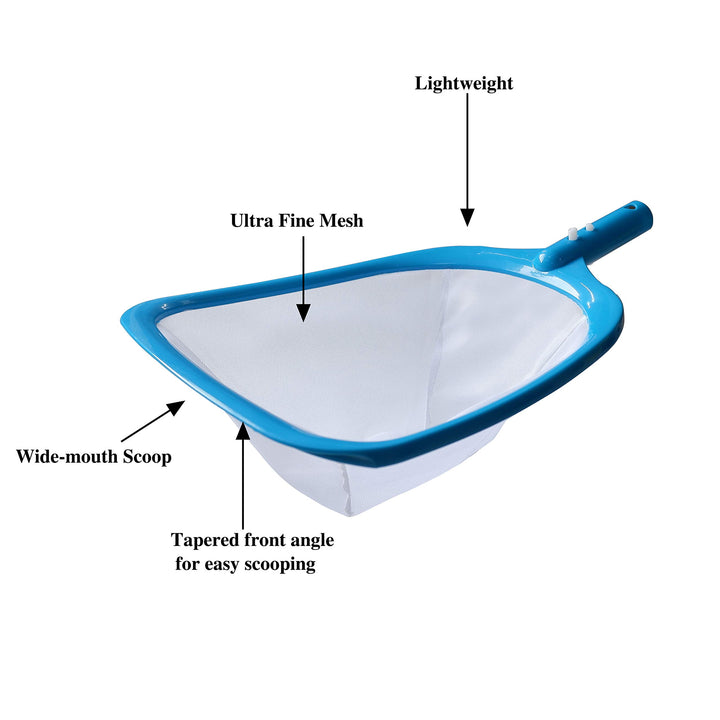 Pool Spa Leaf Skimmer Net with White Ultra Fine Mesh with 4 Deep Pocket Great for Removing Leaves & Debris in In-Ground Pool Spa and Above Ground Pool, Inflatable Pool, Hot Tub, and Fountain