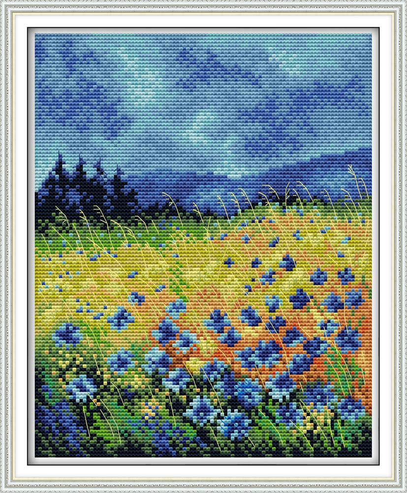 Cross Stitch Kits for Adults,Punch Needle Kit Full Range of Cross Stitching Embroidery Kit Stamped Beginners for DIY 11CT 3 Strands -13×15.4(inch)