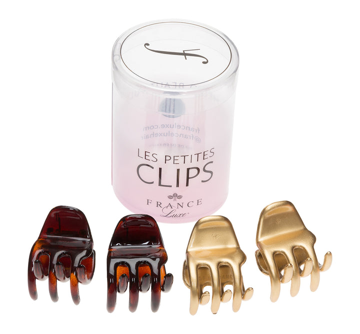 Les Petite Clips Small Dainty Jaw 4-Pack - Gold/Tortoise