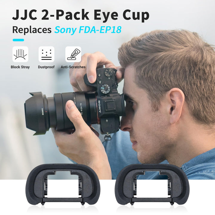 Camera Eyecup Eyepiece Viewfinder for Sony A7 III A7 II A7 A7R IV A7R III A7S II A7S A99 II A9 A58 Camera, Soft Silicone Eye Cup Replacement of Sony FDA-EP18 (2 Pack)