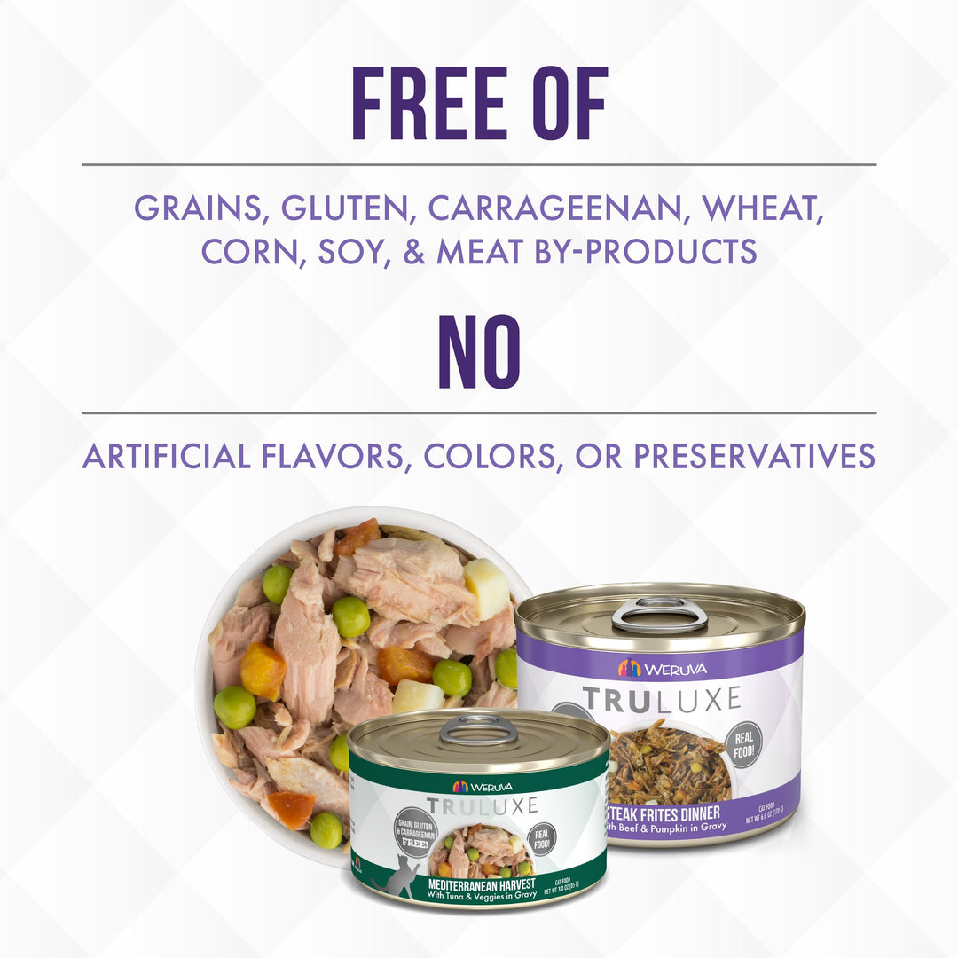 TruLuxe Cat Food, Mediterranean Harvest with Tuna Whole Meat & Veggies in Gravy, 3oz (Pack of 24)