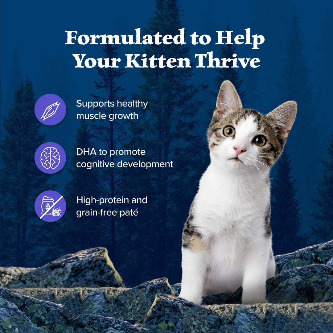 Wilderness High-Protein Grain-Free Wet Kitten Food, Chicken Paté Recipe, 3-oz. Cans (Pack of 24)