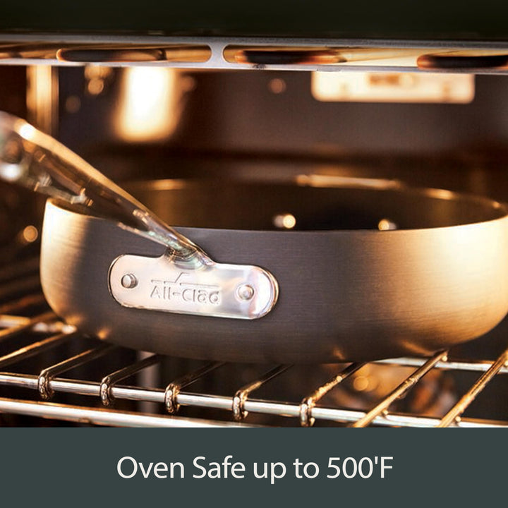 HA1 Hard Anodized Nonstick Grill 11x11 Inch Oven Safe 350F Pots and Pans, Cookware Black