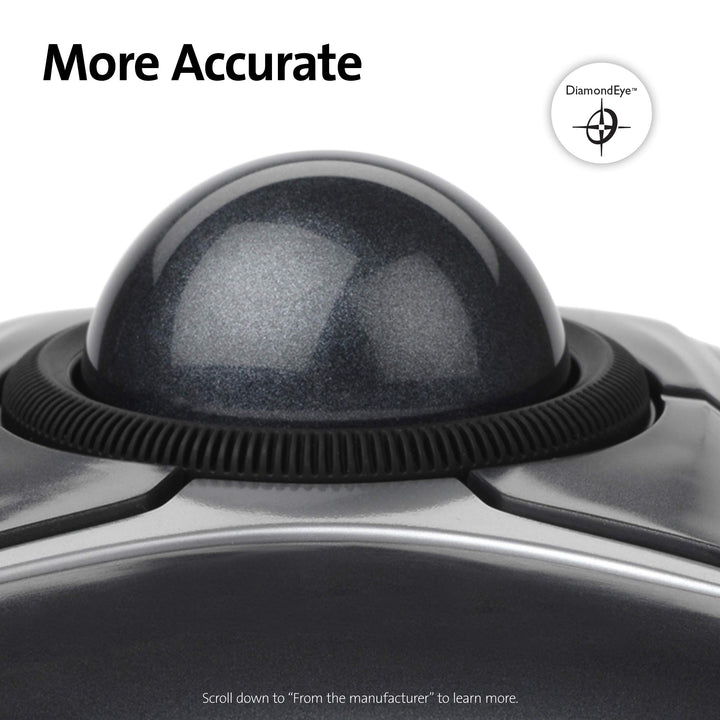 Expert Trackball Mouse (K64325), Black Silver, 5W x 5-3/4D x 2-1/2H