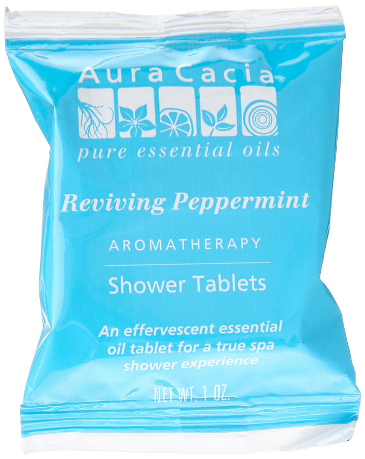 Reviving Peppermint Aromatherapy Shower Tablets | Contains 3 Individually Wrapped 1 oz. Tablets