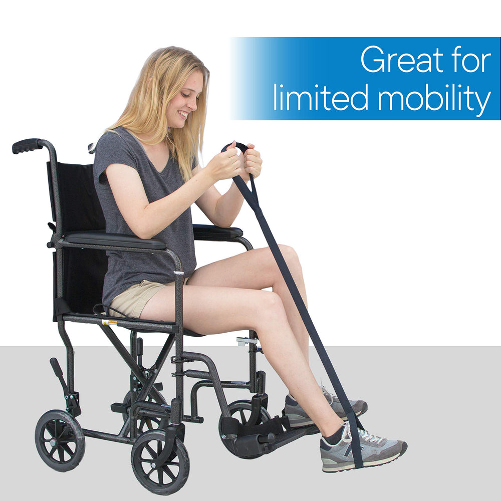 42 Inch Long Leg Lifter - Durable & Rigid Hand Strap & Foot Loop - Ideal Mobility Tool for Wheelchair, Hip & Knee Replacement, Bed or Car (42 Inch Long)