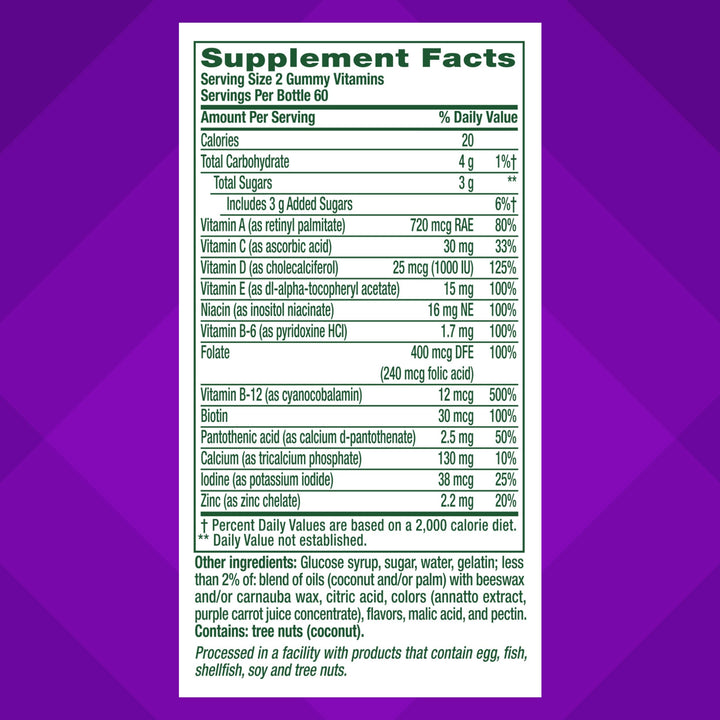 Men's 50+ Daily Multivitamin, Gummy Vitamins, 120 Ct
