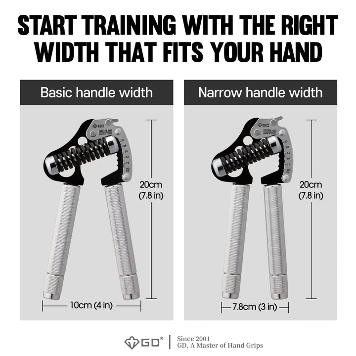 IRON GRIP EXT 90 Hand Grip Strengthener Premium Grip Strength Trainer Adjustable Hand Gripper (55 to 198 lbs (25~90kg)) for Forearms & Wrist Strengthener Best Grip Exercises