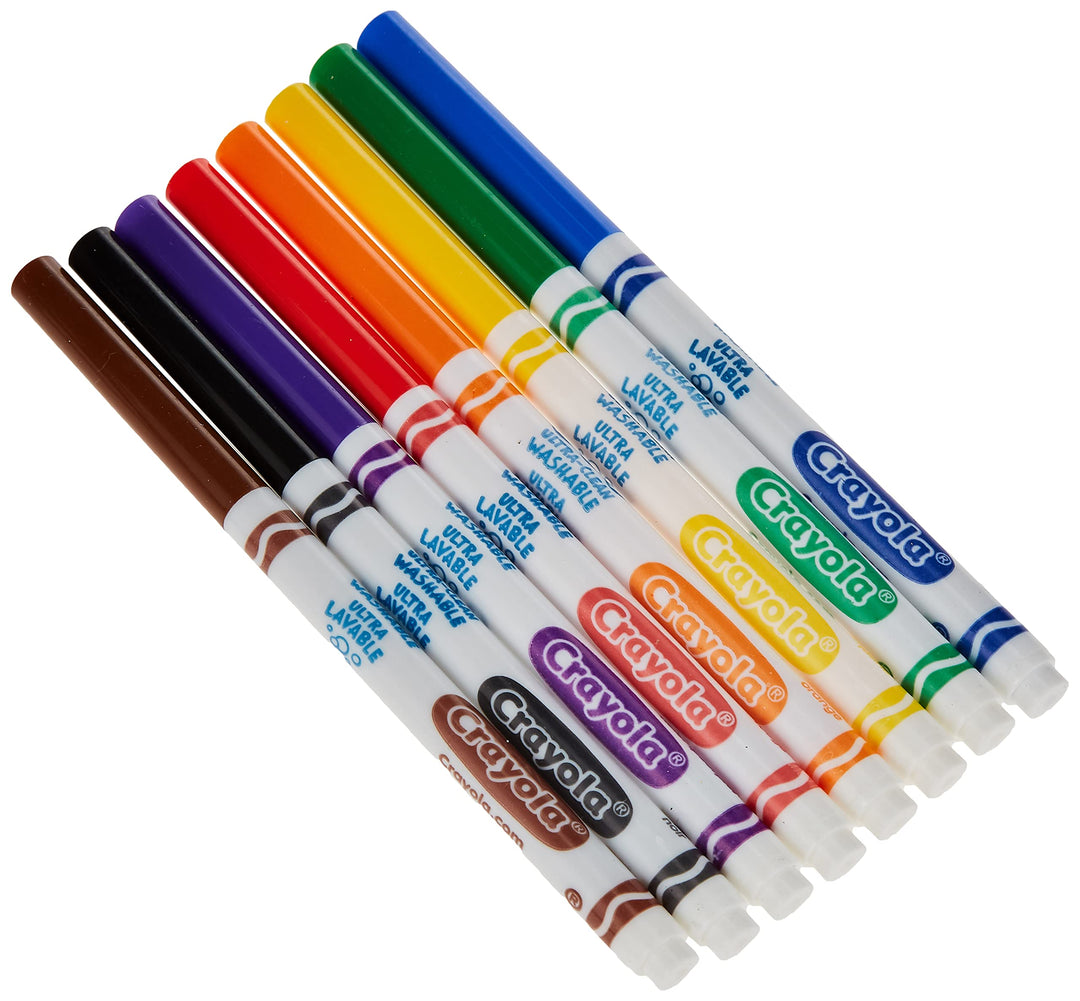 Ultra Clean Washable Markers, Fine Line , School Supplies, 8 Count