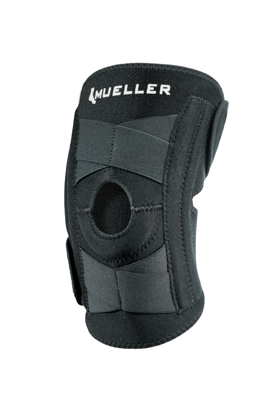 Sports Medicine Self Adjusting Knee Stabilizer, Knee Pain Relief Support for Men and Women, Ideal for Arthritis, Sprains, Black, One Size