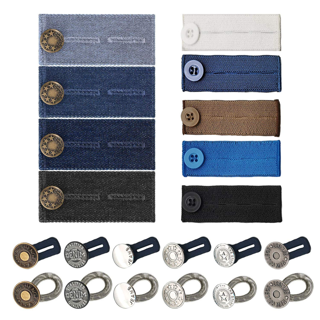 21 PCS Waistband Extenders, Button Extenders for Jeans, Waist Extenders for Pants for Women Men Pregnancy Jeans Skirt Collar Dress