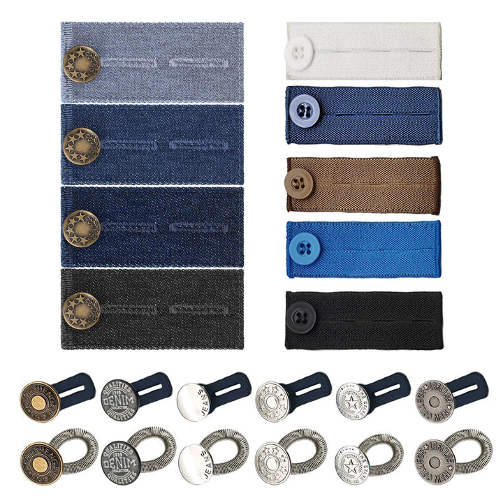 21 PCS Waistband Extenders, Button Extenders for Jeans, Waist Extenders for Pants for Women Men Pregnancy Jeans Skirt Collar Dress