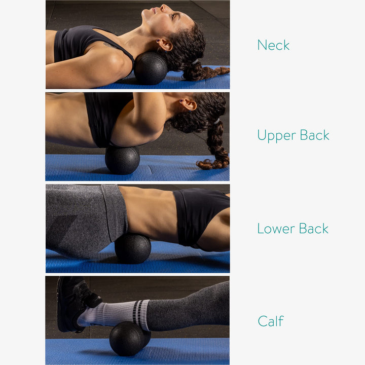 2X Peanut Duo Ball - in 2 Sizes Duo Ball Fascia Ball Set - Trigger Point Ball - Fascia Balls - Black