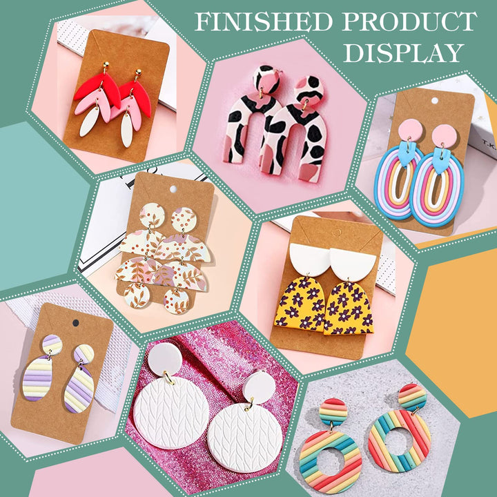 158 Pcs Polymer Clay Cutters Set, DIY Clay Cutters Mold for Polymer Jewelry with 40 Circle Shapes Cutters, Earring Card Earring Back Earring Hook Open Ring Storage Bag for Polymer Clay Jewelry Making