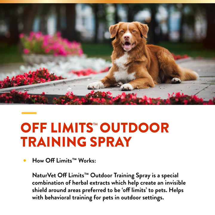 Off Limits Pet Training Spray for Dogs & Cats – Deters Pets from Outdoor Areas – Includes Herbal Extracts – Non-Staining Sprays for Training Pets – 32 Fl. Oz.
