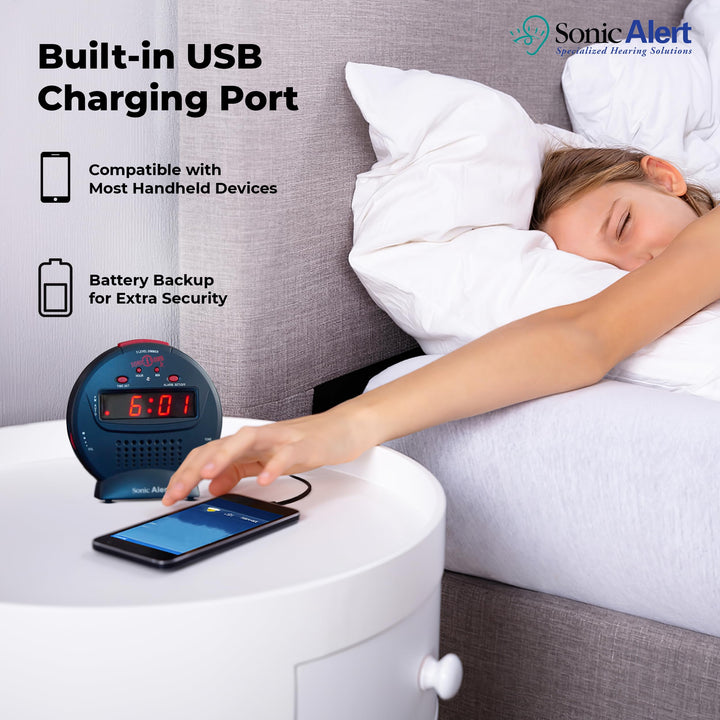 Small Digital Alarm Clock with Battery Backup, Snooze, Full Range Brightness Dimmer, Outlet Powered Compact Clock for Bedrooms, Desk, Bedside, Simple to Operate (Black)