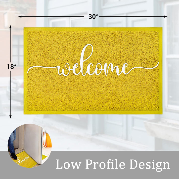 Yellow Outdoor Mat Front Door Indoor Welcome Doormat,Anti Slip Rubber Door Mat,Quickly Trap Dirt Easy to Clean