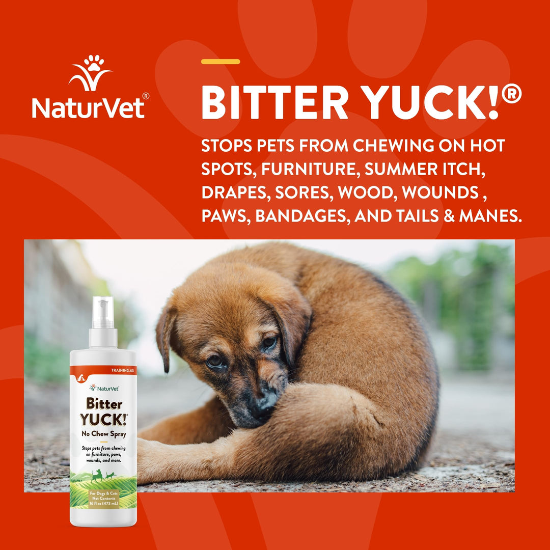 Bitter Yuck! No Chew Spray for Dogs, Cats, and Horses Pet Training Spray, Liquid, Made in The USA, 16 Ounce