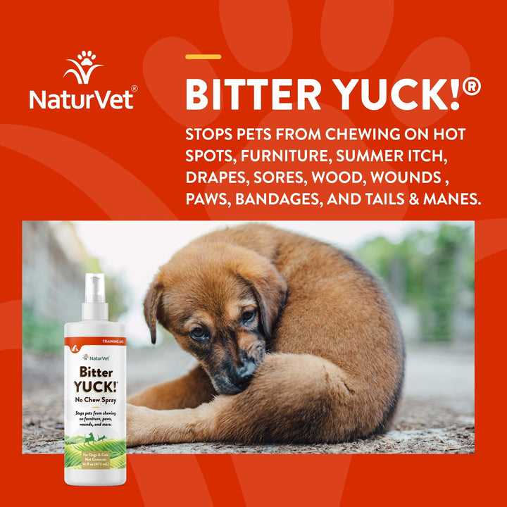 Bitter Yuck! No Chew Spray for Dogs, Cats, and Horses Pet Training Spray, Liquid, Made in The USA, 16 Ounce