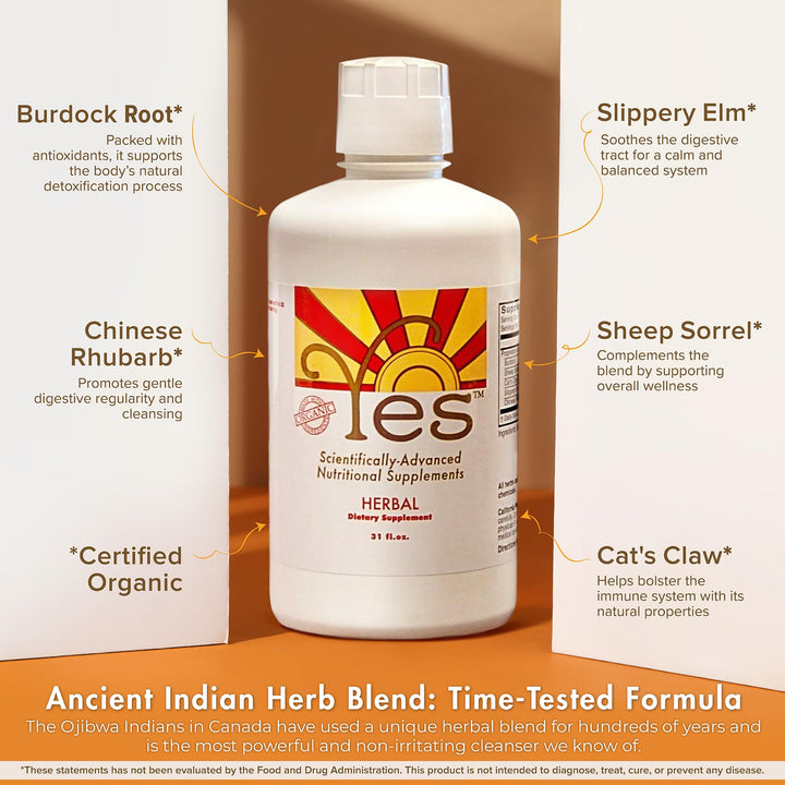 Herbal Health Supplements for Adults - Immune Support Supplement Women and Men | Burdock, Sheep Sorrel, Wildcrafted Cat's Claw, Slippery Elm, Chinese Rhubarb Vitamins Supplements | 31oz Liquid | Yes
