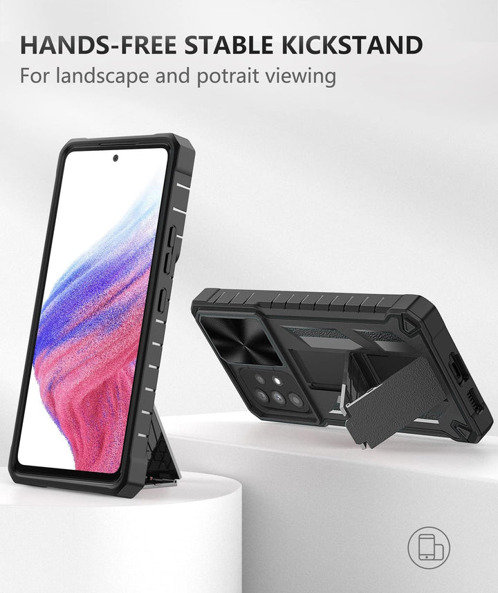 for Samsung Galaxy A53 5G Case: Military Grade Drop Proof Protection Cover with Kickstand | Matte Textured Rugged Shockproof TPU | Protective Cell Phone Case for Galaxy A53 5G Phone