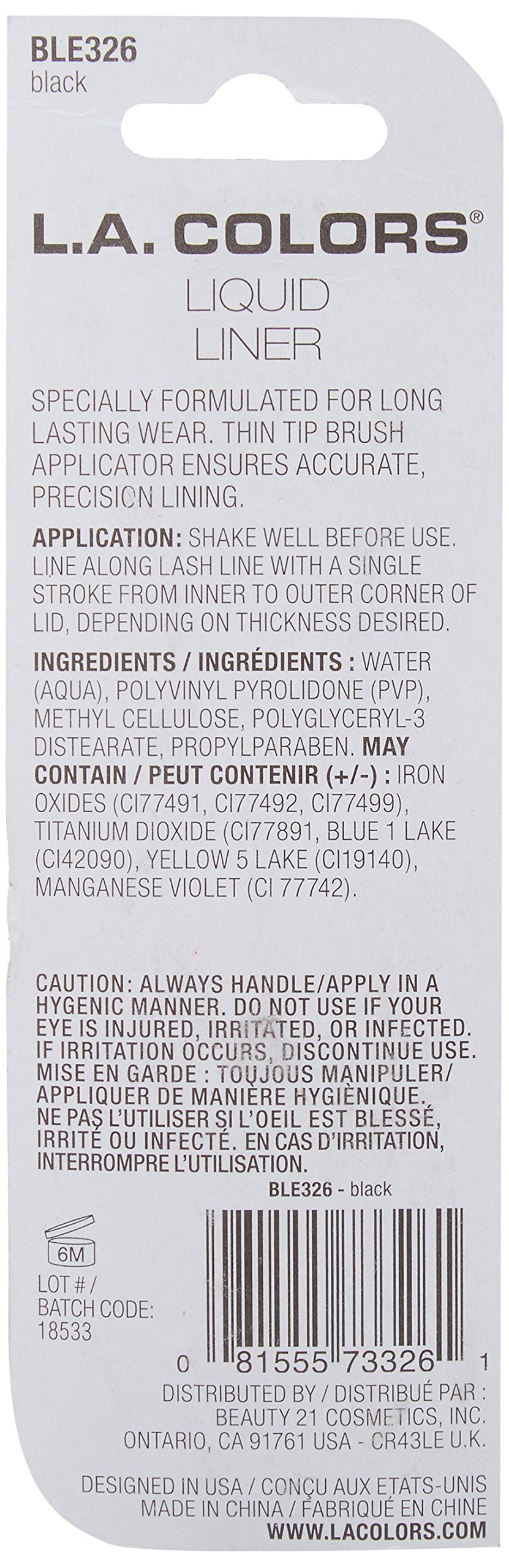 Thin Tip Liquid Liner, Black CBLE326