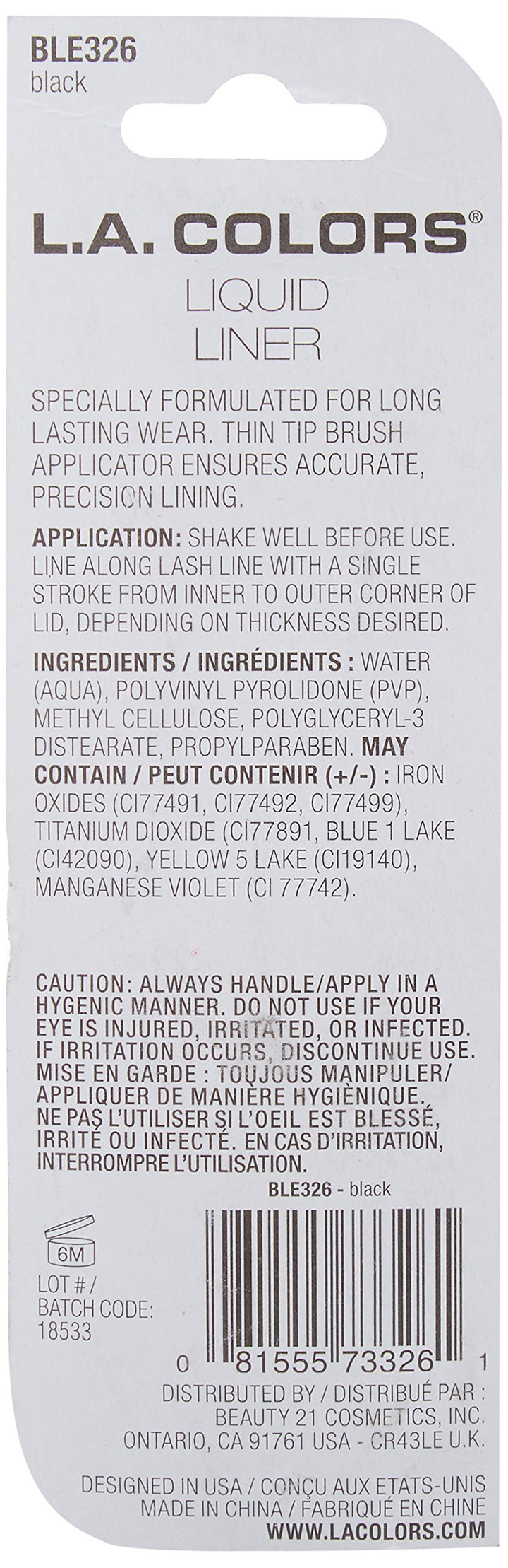 Thin Tip Liquid Liner, Black CBLE326