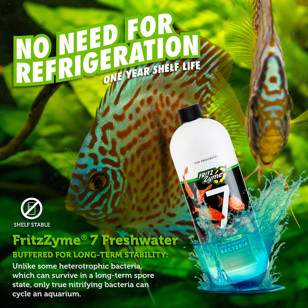FritzZyme 7 Live Nitrifying Bacteria Naturally Removes Amonia & Nitrite for Freshwater Fish (32-Ounce)