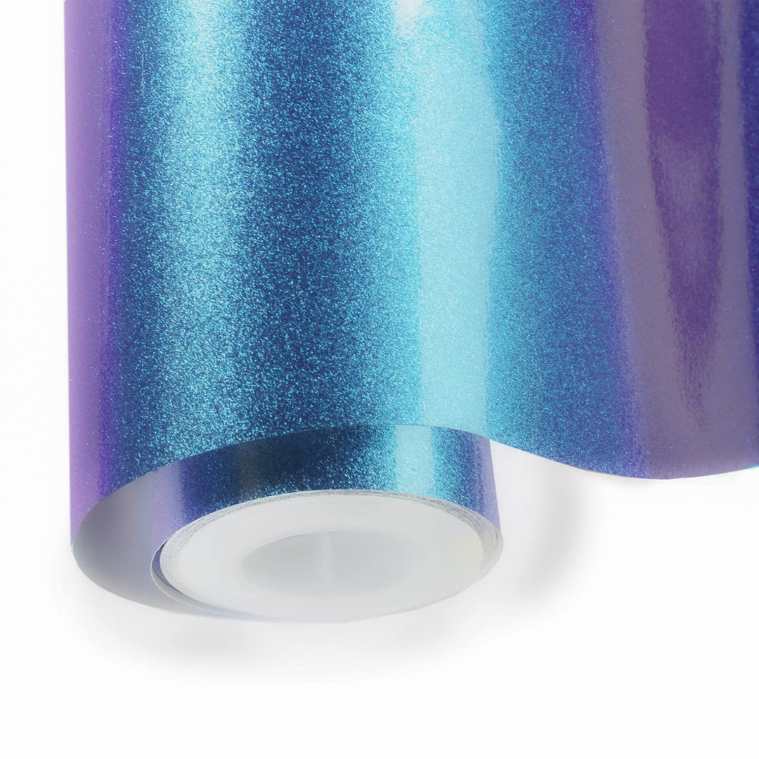 Glossy Metallic Chameleon Purple-Blue Vehicle Car Vinyl Wrap Stretchable Air Release DIY Decoration 11.8x60