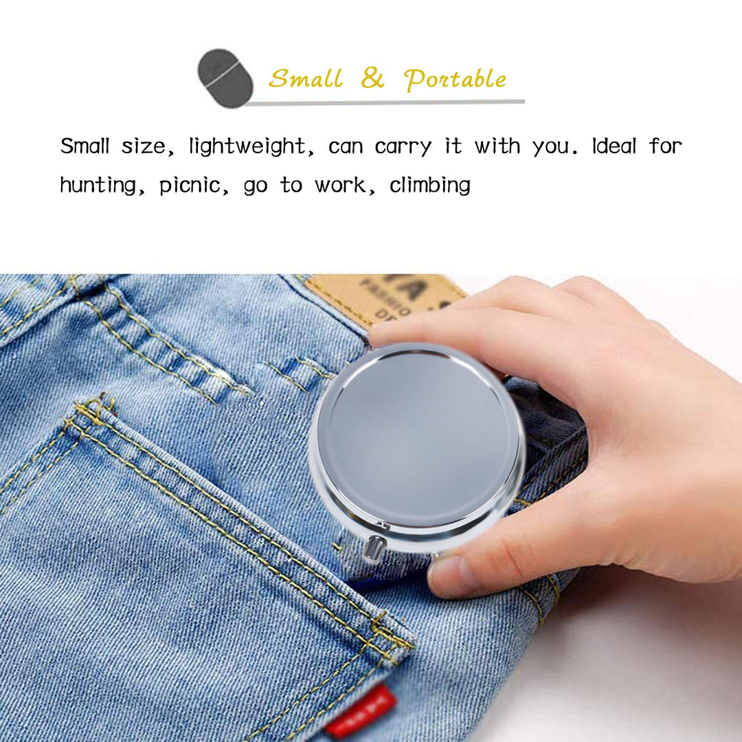 Pill Box Small Medicine Pill Case Portable Medicine Tablet Vitamin Holder Organizer for Purse Pocket Travel Gifts (Pack of 2)