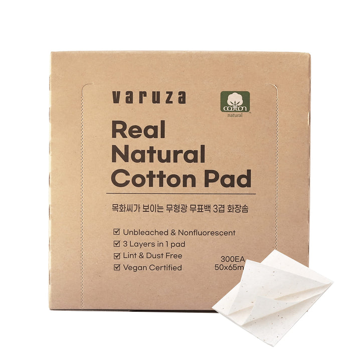 Premium Unbleached 100% Cotton Pads for Face Toner- Lint Free Triple Layers Face Pads for Toner Mask, Nail and Makeup Removal 300 Count