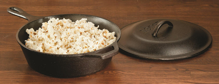 L8CFKPLT Cast Iron Covered Chicken Fryer, Pre-Seasoned, 3-Quart, Black