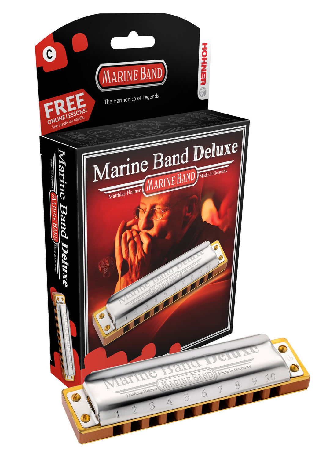 Hohner M2005BX-BF Marine Band Deluxe Harmonica, Key of Bb