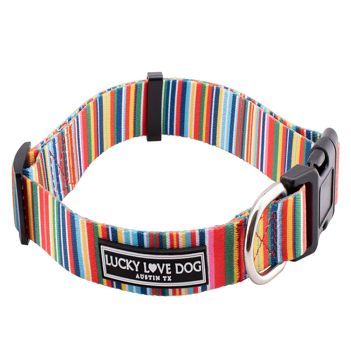 Collars for Large Dogs Rainbow Pattern, Colorful Girl or Boy Dog Collar for Large Dogs, Rainbow Stripes, Hippie, Large