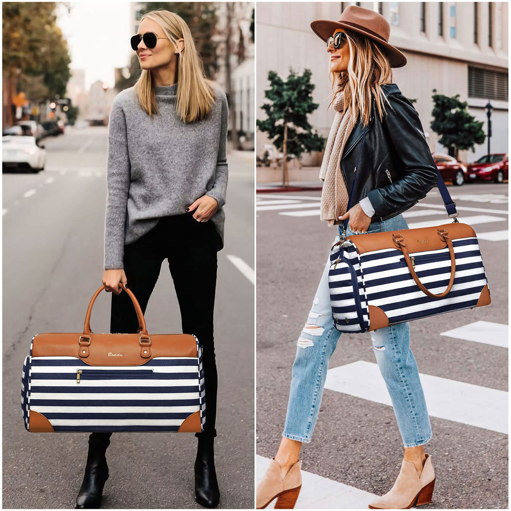 Weekender Bags for Women Canvas Travel Duffel Bags with Shoe compartment Overnight Carry On Large Duffle Bag for Travel Business Trip Gym Sport Daily use