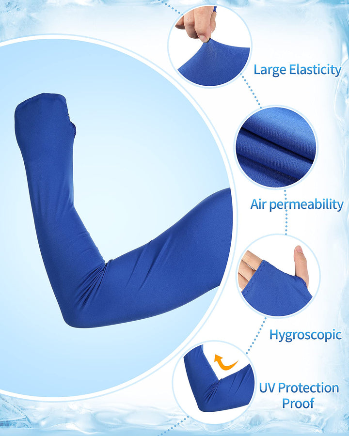 9 Pieces Women Cooling Shawl Arm Sleeve with Finger Hole Anti UV Golf Cooling Shawl Sun Protection (Fresh Colors)