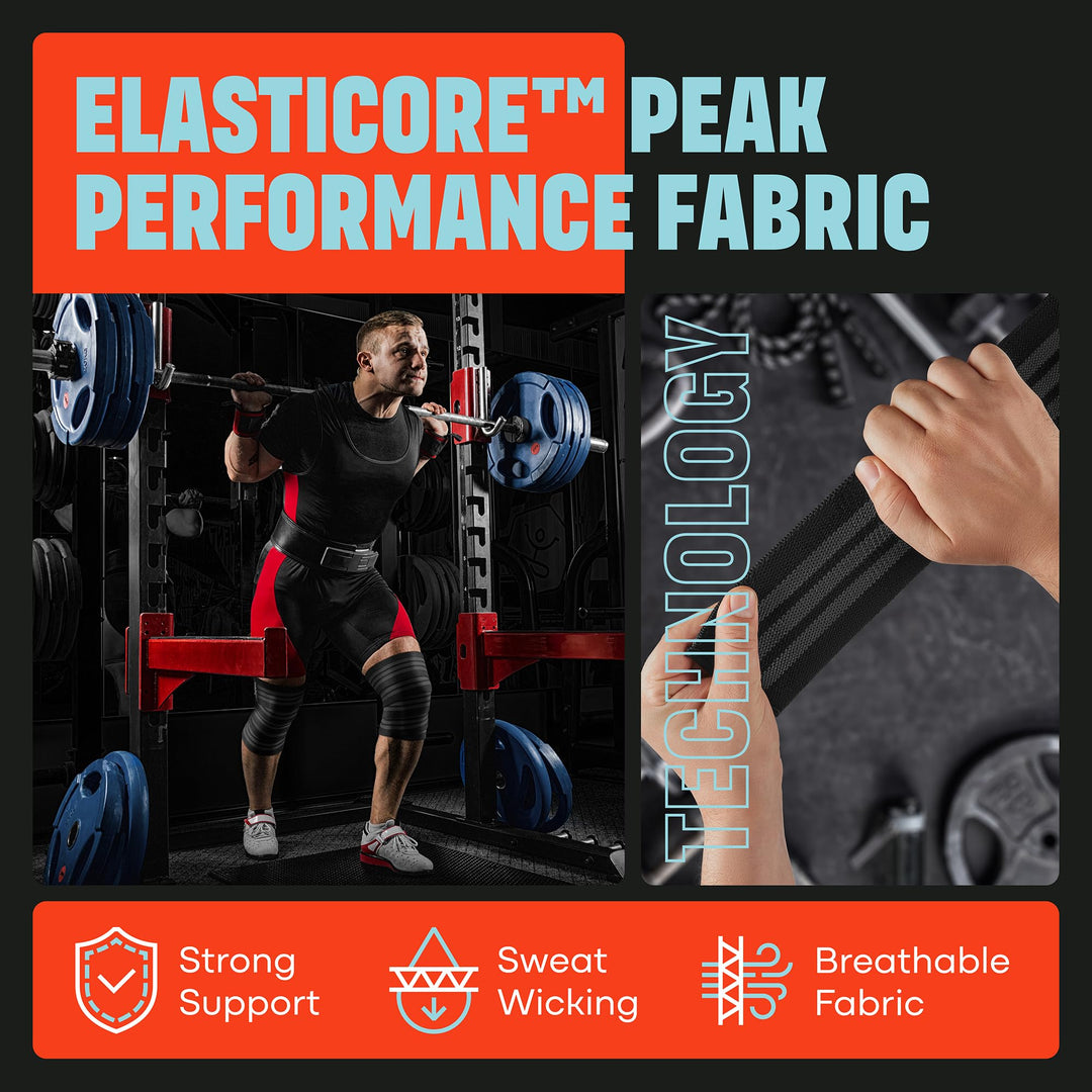 Knee Wraps (Pair) for Men & Women | Ideal for Cross Training, WODs, Gym Workouts, Weightlifting, Fitness & Powerlifting | Knee Straps for Squats | 72 Compression & Elastic Support