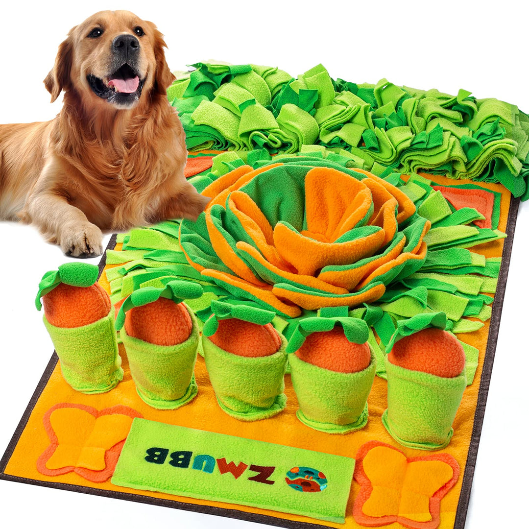Pet Snuffle Mat for Dogs Sniff Mat Nosework Feeding Mat Slow Feeder Interactive Dog Puzzle Toys for Training and Stress Relief Encourages Natural Foraging Skills (31''x19'')