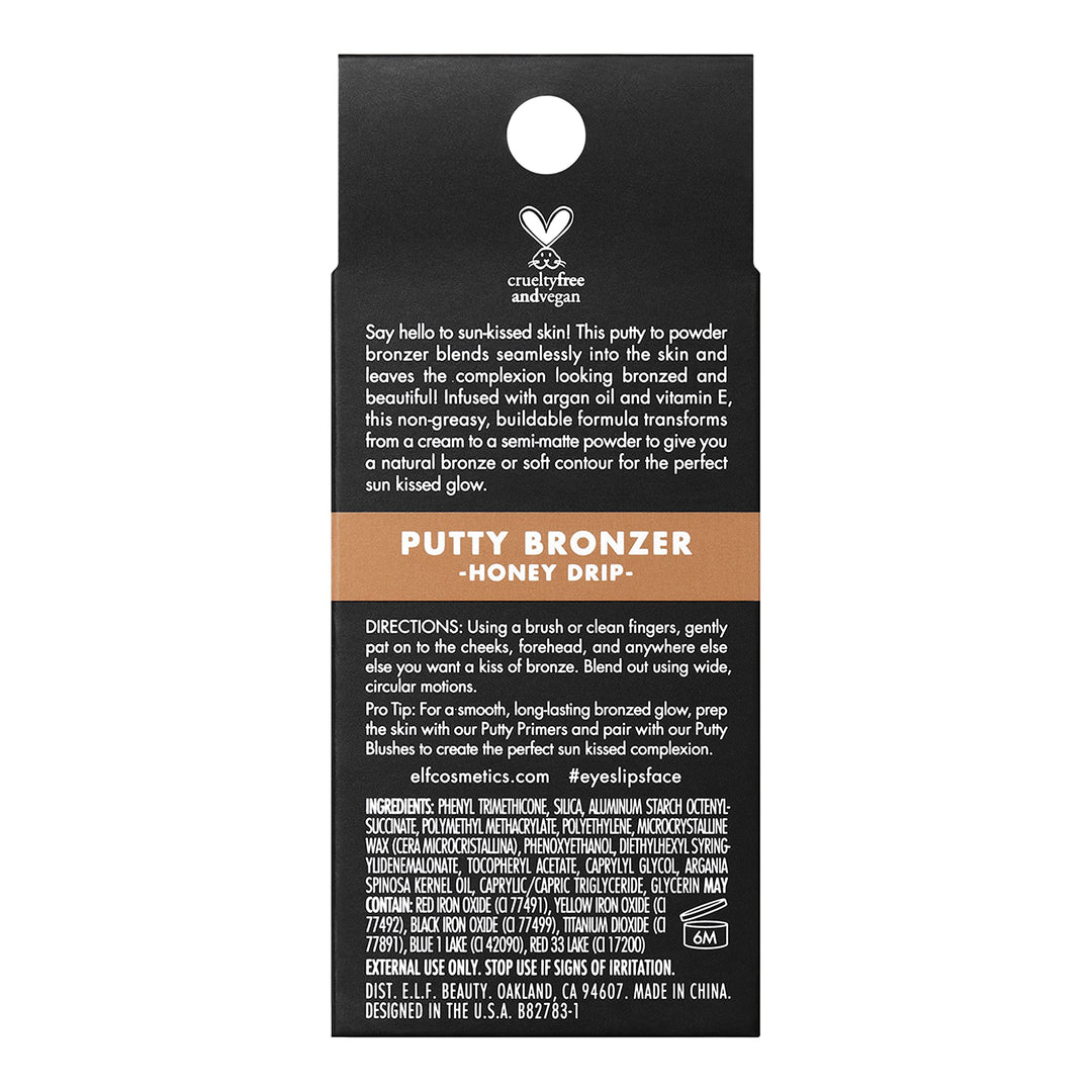 Putty Bronzer, Creamy & Highly Pigmented Formula, Creates a Long-Lasting Bronzed Glow, Infused with Argan Oil & Vitamin E, Honey Drip, 0.35 Oz (10g)