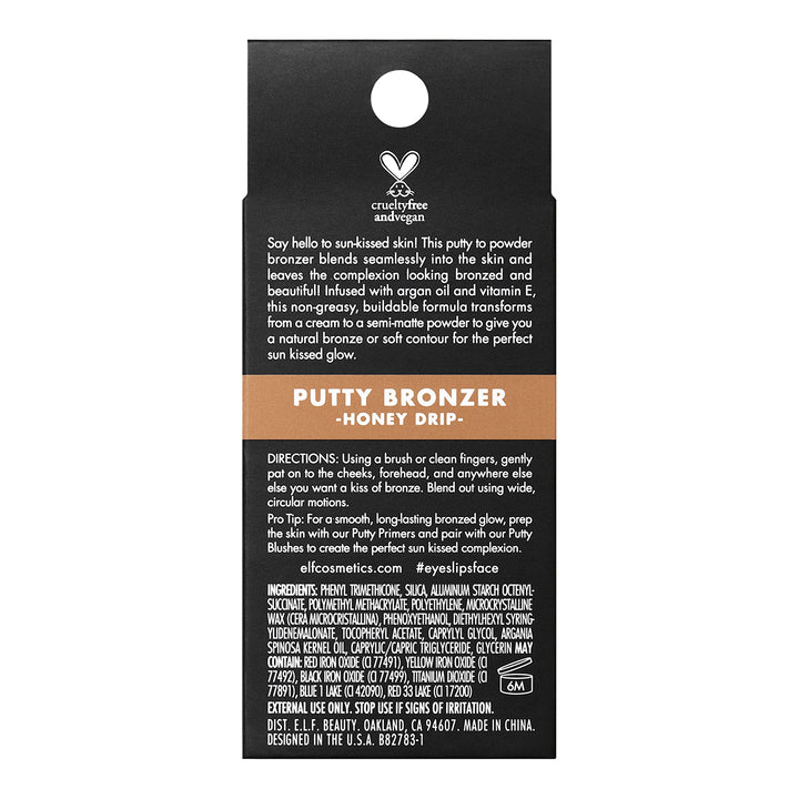 Putty Bronzer, Creamy & Highly Pigmented Formula, Creates a Long-Lasting Bronzed Glow, Infused with Argan Oil & Vitamin E, Honey Drip, 0.35 Oz (10g)