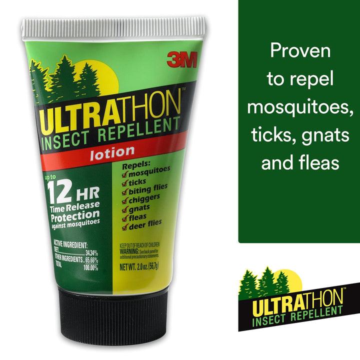 3M Insect Repellent Lotion, Splash and Sweat Resistant, 2 Oz